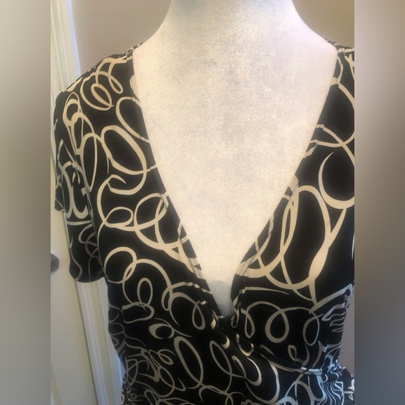 Faux Wrap Black Dress from AGB Dress Size 14 Made in USA - Picture 4 of 8